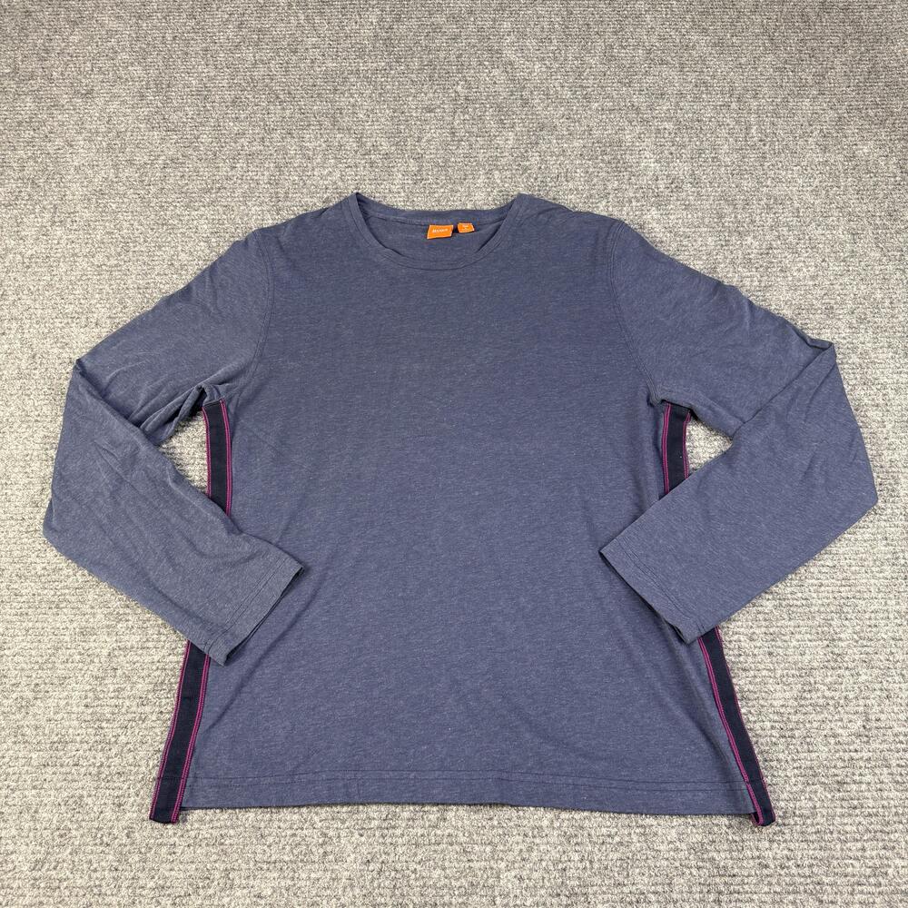 Hugo Boss Shirt Mens 2XL Blue Lyocell Cotton Long Sleeve Crewneck